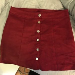 Red buttoned skirt